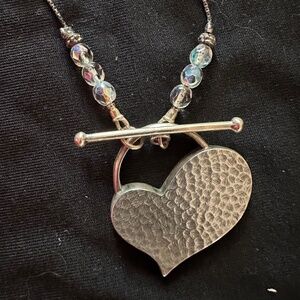 Silpada Hammered Heart Toggle Necklace